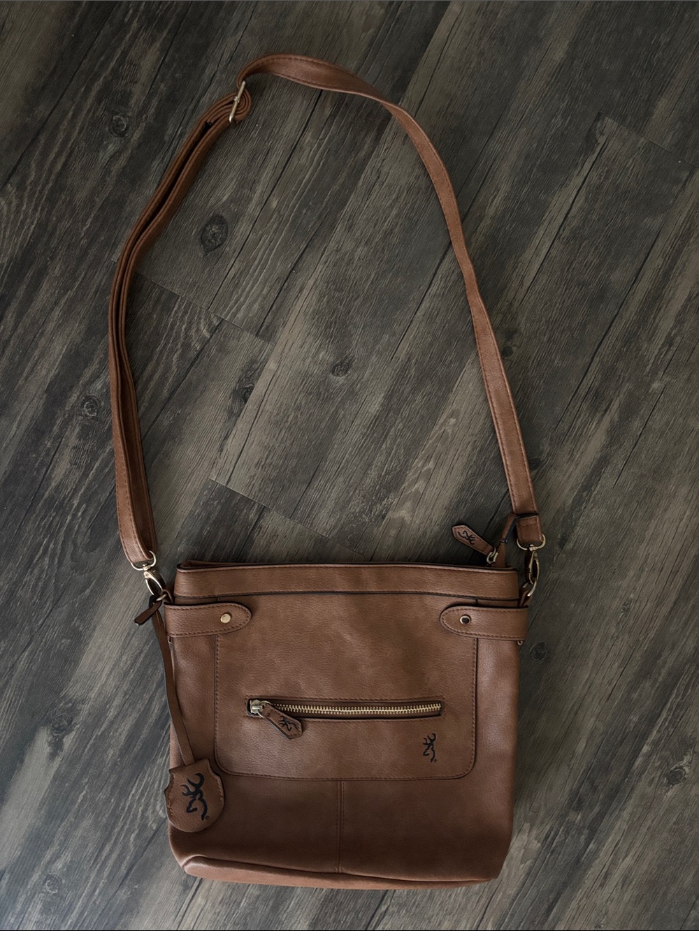 Browning Catrina CCW Crossbody Bag Brown Faux Leather Concealed Carry Purse
